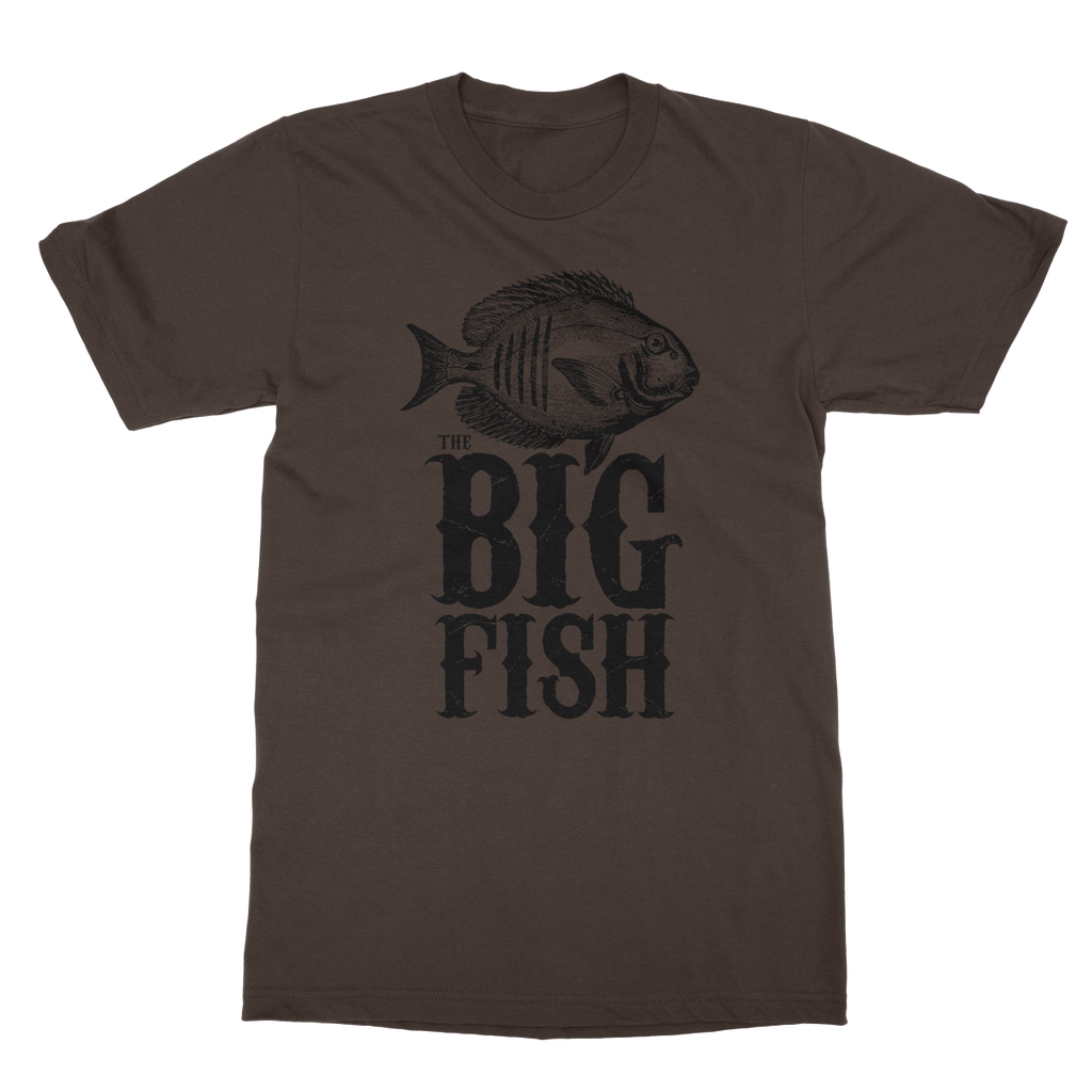 AQUA B&W - 01 -Big Fish - Softstyle Ringspun T-Shirt-Apparel-AQUATICUS