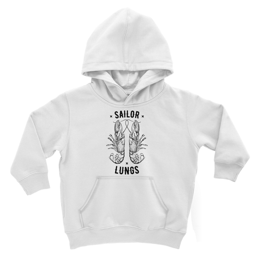 AQUA B&W - 06 - Sailing Lungs - Kids Hoodie-Apparel-AQUATICUS