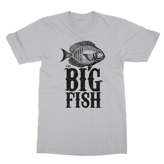 AQUA B&W - 01 -Big Fish - Softstyle Ringspun T-Shirt-Apparel-AQUATICUS