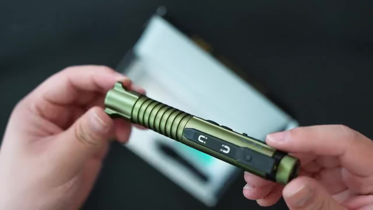 Red Ray Penlight EDC 600LUMEN Rechargeable Portable Flashlight, Ultra-bright Flashlight with Side Light, UV Function, Magnetic Clip And Base, Hidden Bottle Opener, Window Breaker, Suitable for Home, Camping, And Emergency Sit