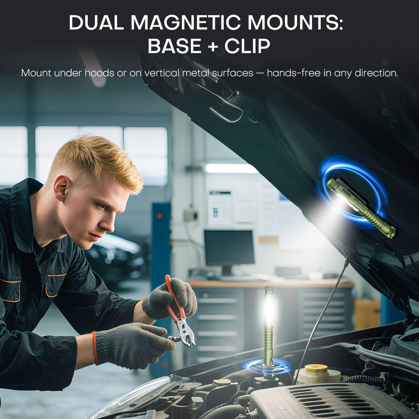 Red Ray Penlight EDC 600LUMEN Rechargeable Portable Flashlight, Ultra-bright Flashlight with Side Light, UV Function, Magnetic Clip And Base, Hidden Bottle Opener, Window Breaker, Suitable for Home, Camping, And Emergency Sit