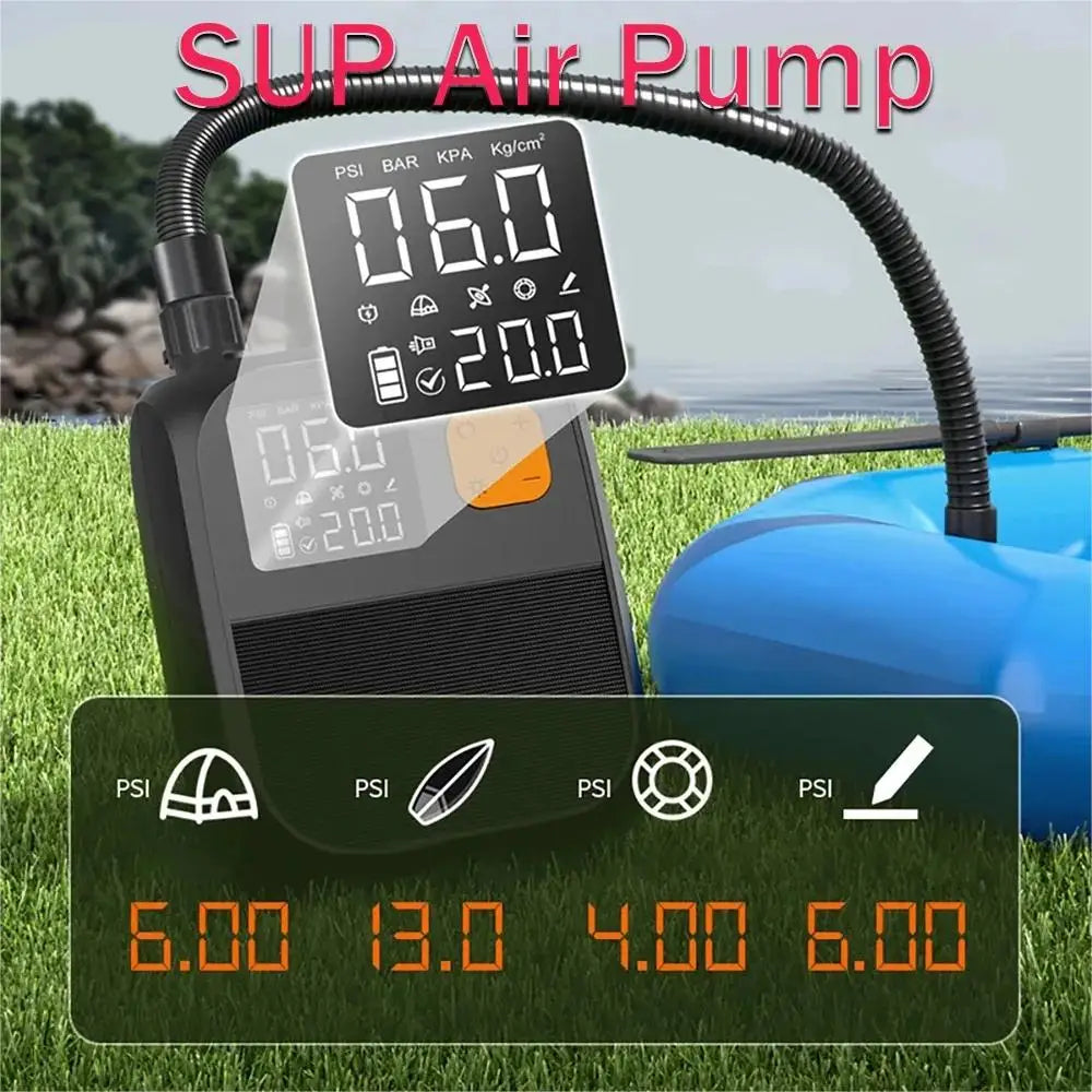 8000mah Touch screening Electric paddlepump 25psi Pump Two-Stage Inflator, Sup For Kayaks, Sails, Sup Electric Equipment