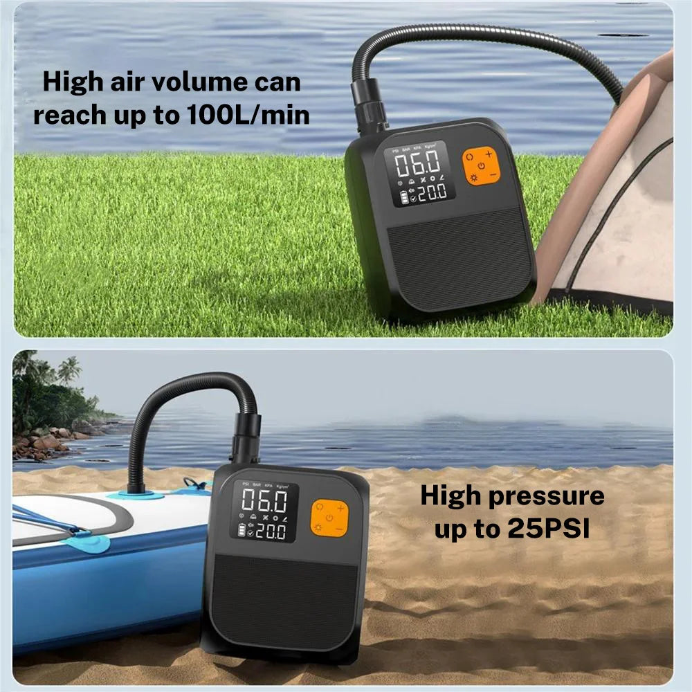 8000mah Touch screening Electric paddlepump 25psi Pump Two-Stage Inflator, Sup For Kayaks, Sails, Sup Electric Equipment