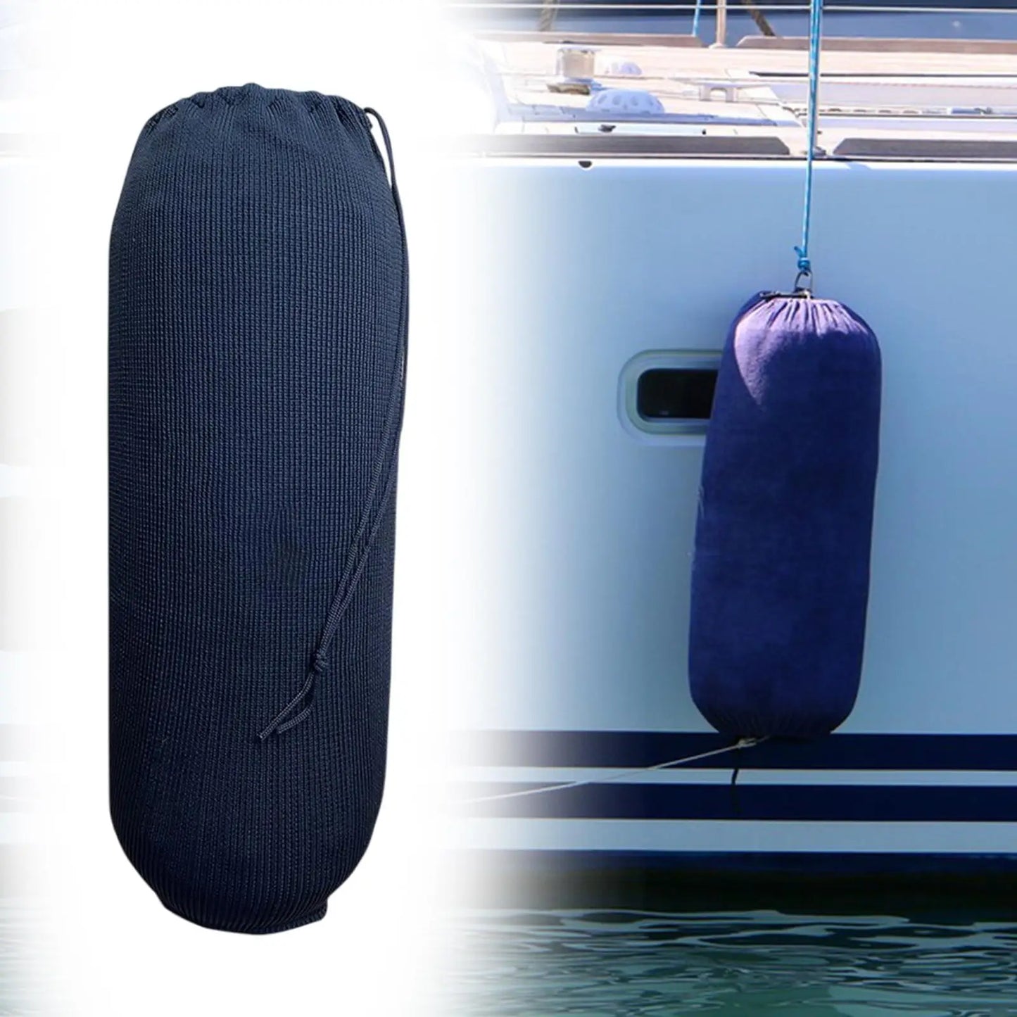 Black Boat Fender Cover Anti Collision Thicken Touch Ball Sleeve Boat Bumper Covers Sleeve for Marine Boat Yacht Mooring Sailing