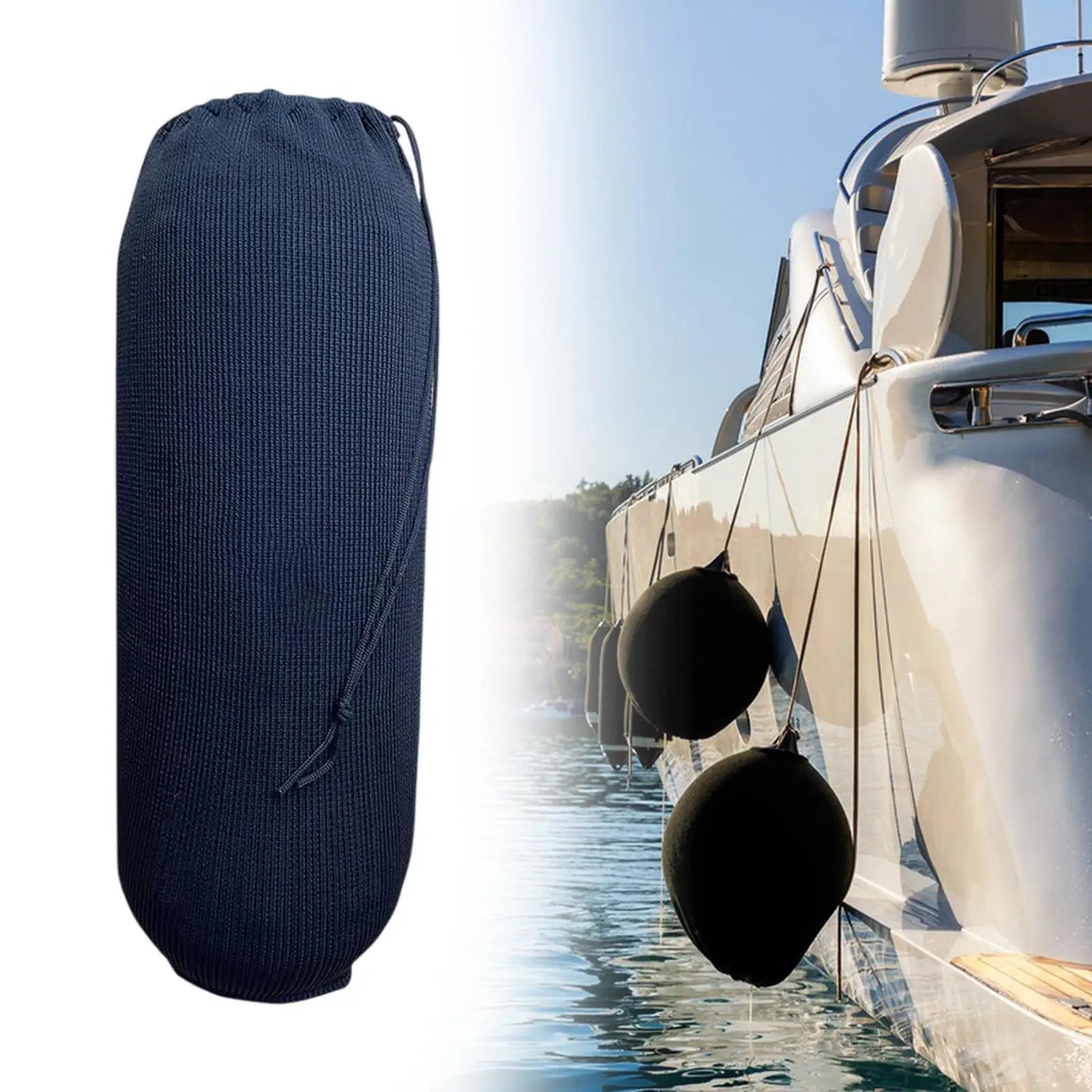 Black Boat Fender Cover Anti Collision Thicken Touch Ball Sleeve Boat Bumper Covers Sleeve for Marine Boat Yacht Mooring Sailing