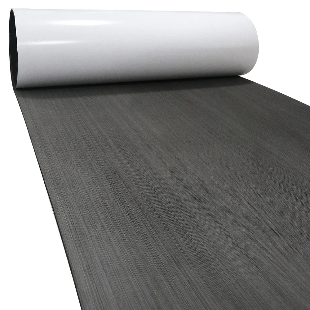 2400x900x5mm EVA Foam Faux Teak Boat Decking Mat Grey Plush Surface Self-adhesive Yacht Flooring Anti-Skid Mat Kayak Accessories
