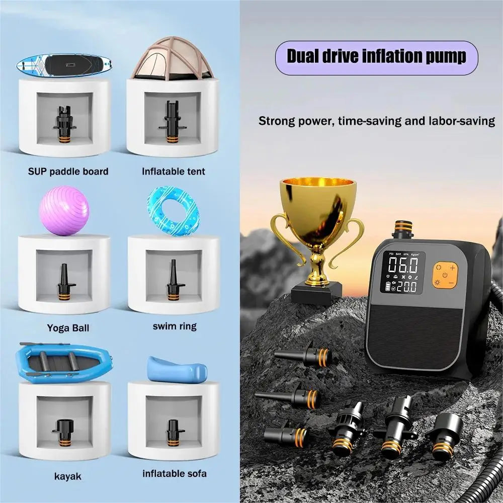 8000mah Touch screening Electric paddlepump 25psi Pump Two-Stage Inflator, Sup For Kayaks, Sails, Sup Electric Equipment