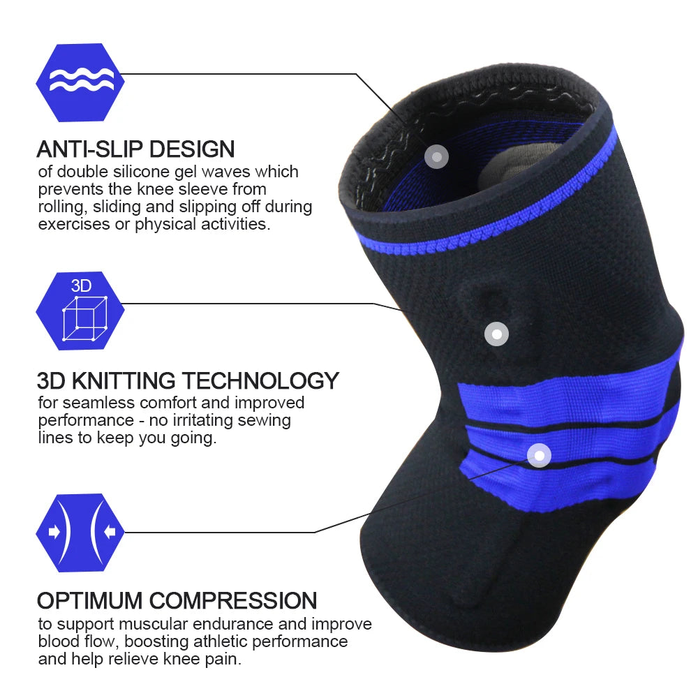 Knee Brace Silicone Sleeve Knee Pads Arthritis Knee Protector For Joints Support Meniscus Compression Protection Sport