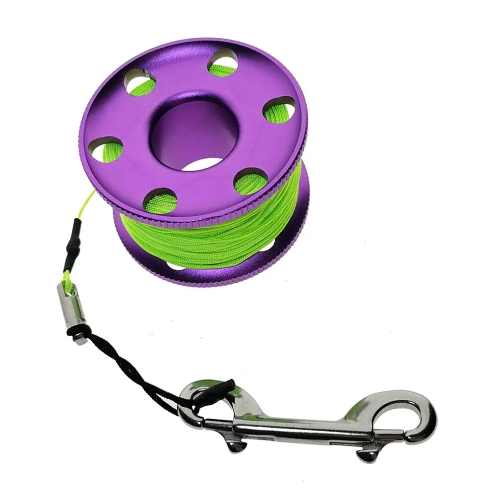 30-60 Meter Scuba Diving Spool Finger Reel Wreck Cave Anti-Missing Marker Line Diver Safety Equipment with Sinking Line