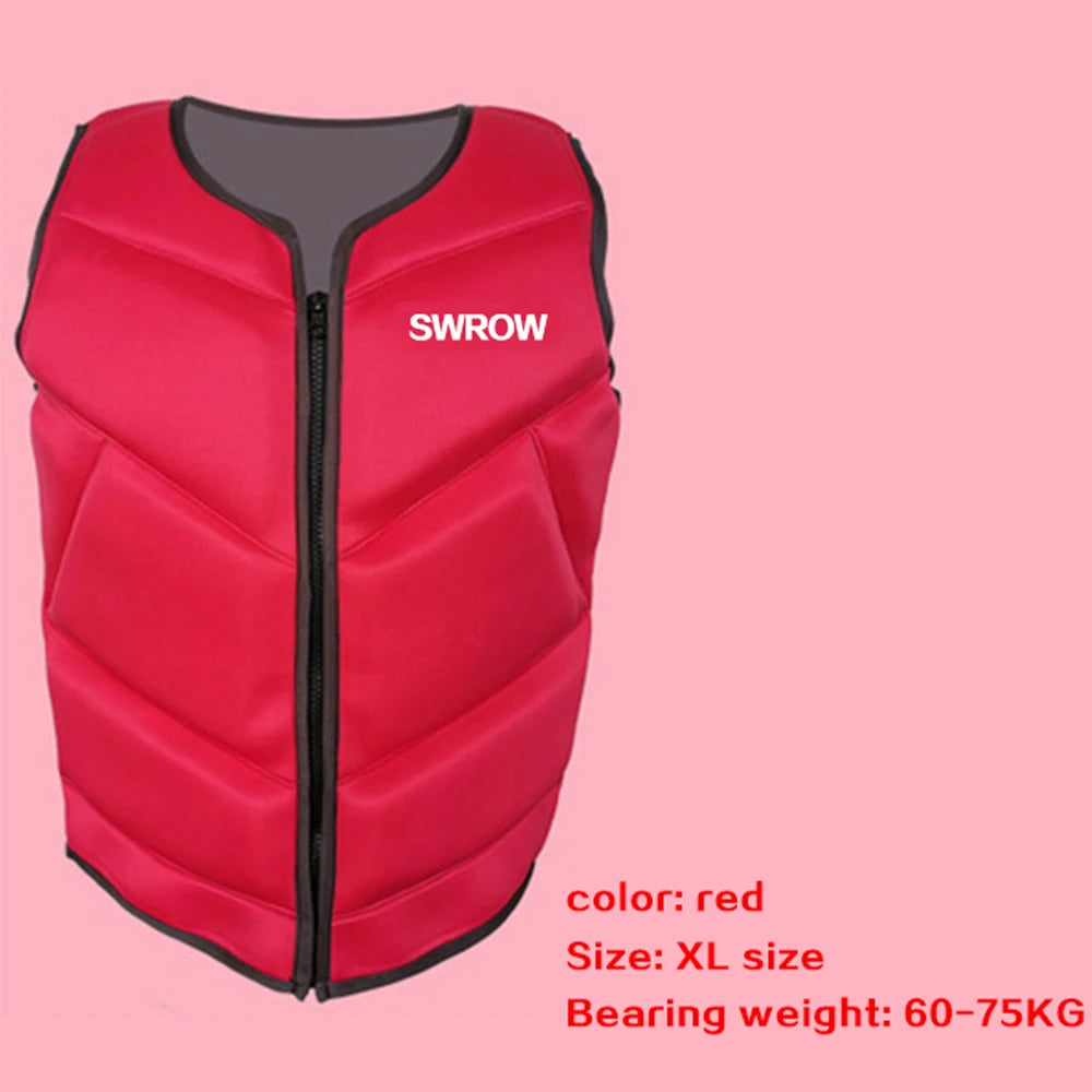 Adult neoprene buoyancy vest portable outdoor swimming fishing kayaking boating safety rescue buoyancy life jacket 2021