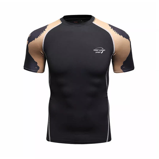 Homens compressão rashguard elastano maiô de secagem rápida surf proteção uv rash guard mergulho terno apertado praia camisa tronco curto