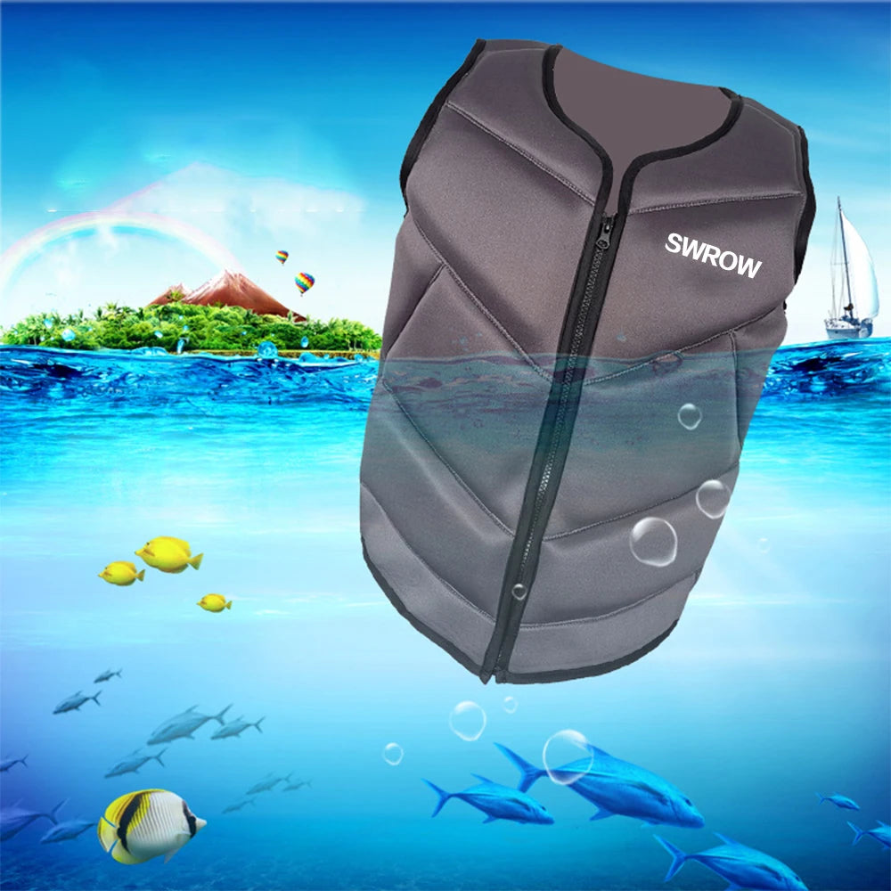 Adult neoprene buoyancy vest portable outdoor swimming fishing kayaking boating safety rescue buoyancy life jacket 2021