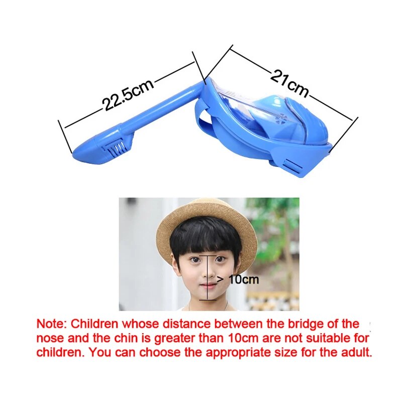 Children Snorkel Diving Mask for kids Swimming Training Full Face Mask Scuba Equipment mergulho For Gopro Free Breath Gear Tube