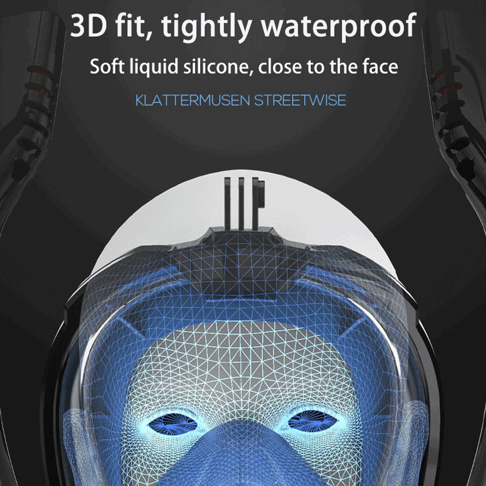Snorkeling Masks Double Breath Tube Silicone Full Dry Diving Mask Scuba Anti Fog Adult Underwater Swimming Mask Goggles Snorkel