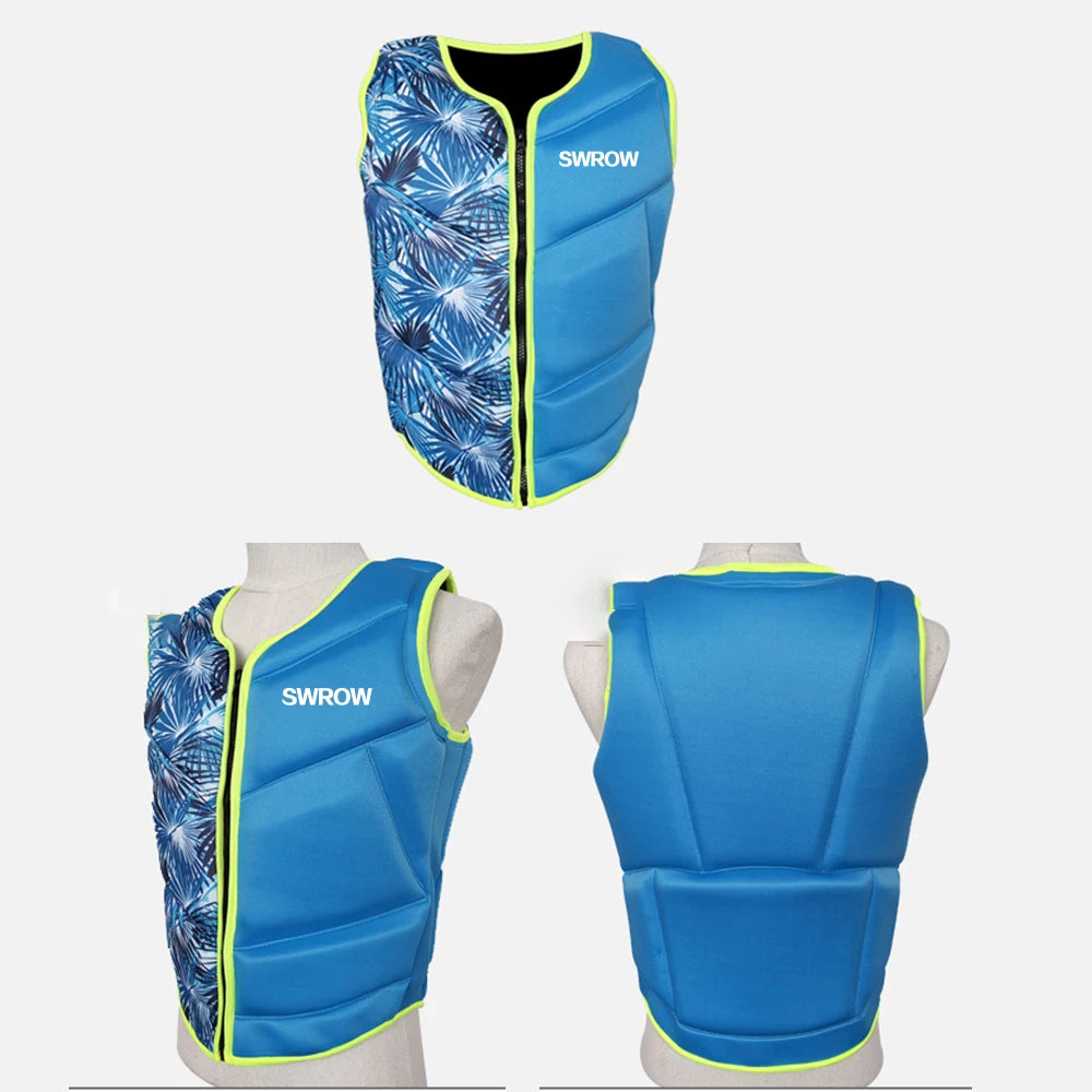 Adult neoprene buoyancy vest portable outdoor swimming fishing kayaking boating safety rescue buoyancy life jacket 2021