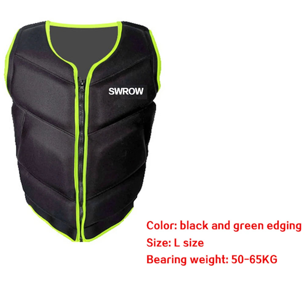 Adult neoprene buoyancy vest portable outdoor swimming fishing kayaking boating safety rescue buoyancy life jacket 2021
