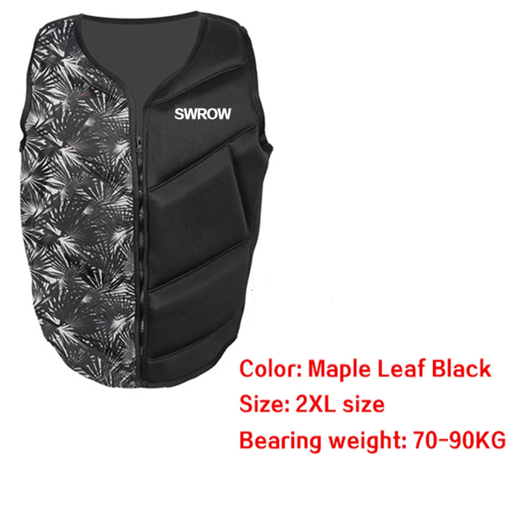 Adult neoprene buoyancy vest portable outdoor swimming fishing kayaking boating safety rescue buoyancy life jacket 2021