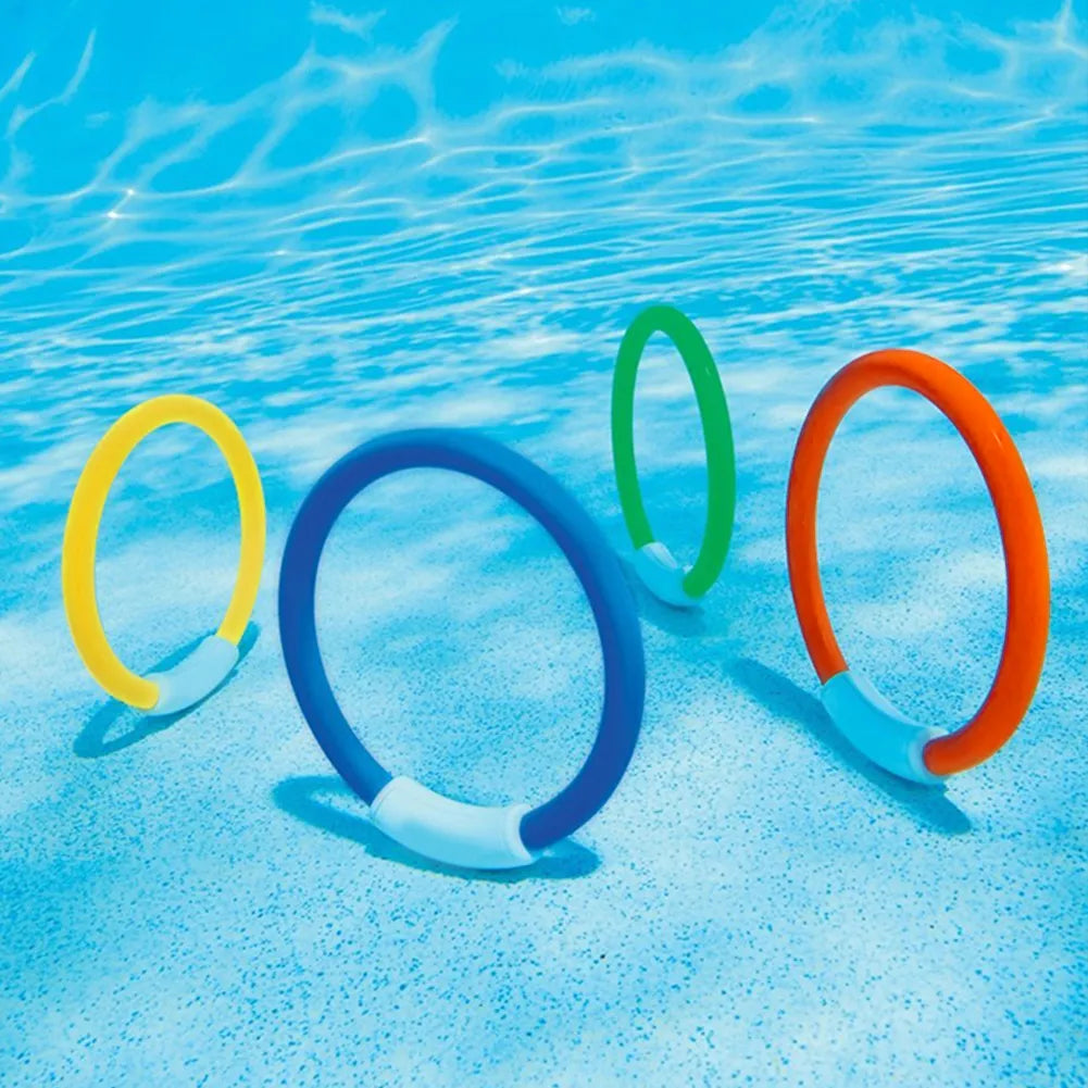 4pcs Diving Rings, Underwater Swimming Rings, Sinking Pool Toy For Kid Children