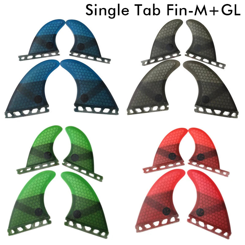 UPSURF FUTURE Surfboard Fin Tri-quad fin set for surfboard, single table, G5+ GL, 4 color, honeycomb fiberglass