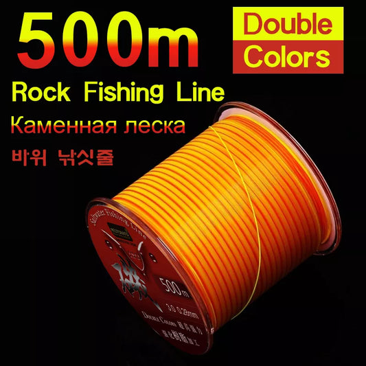 500m linha de pesca semi-flutuante monofilamento cor dupla rocha linha de pesca resistência jack mar pólo acessórios de pesca ferramentas