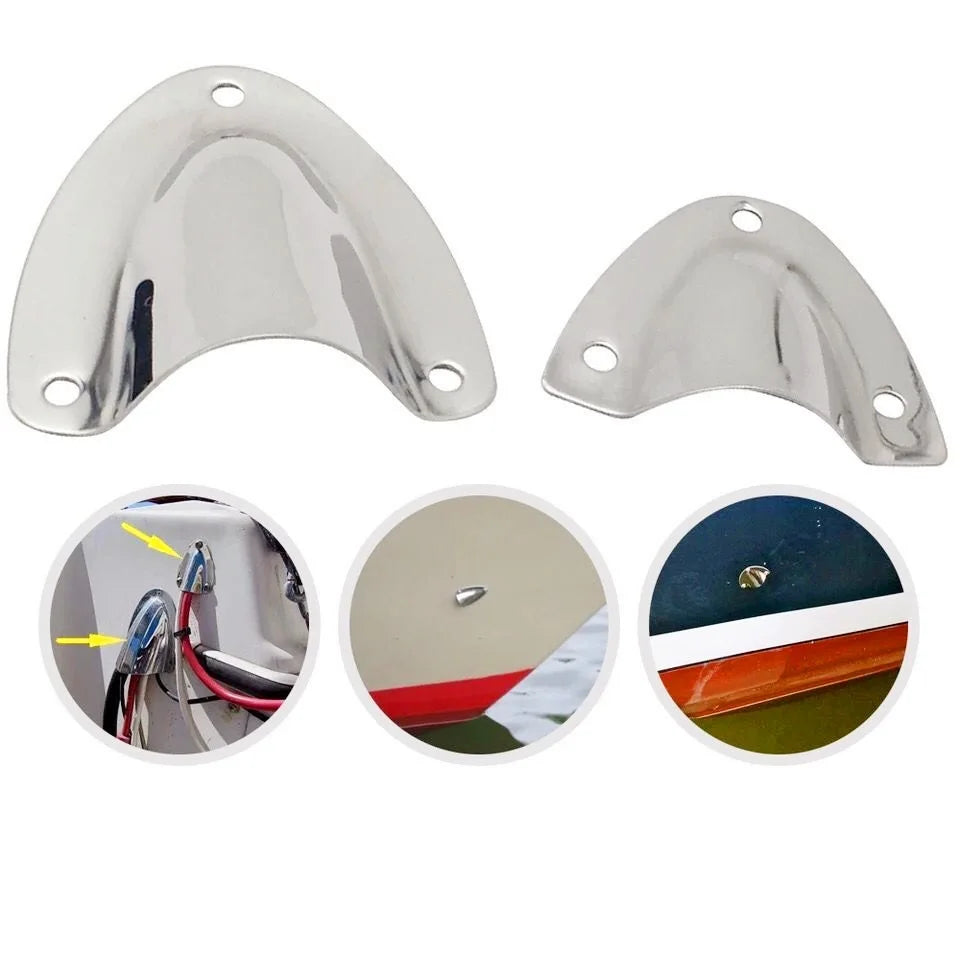 Marine Grade Stainless Steel Midget Clam Shell Wire Cable Vent Cover hose for Rowing Boat Marine Yacht Surfing Water Sport