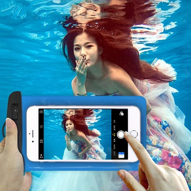 Capa de celular à prova d'água, bolsa de natação subaquática, capa seca para iphone, esportes aquáticos, praia, piscina, esqui, 8 polegadas universal