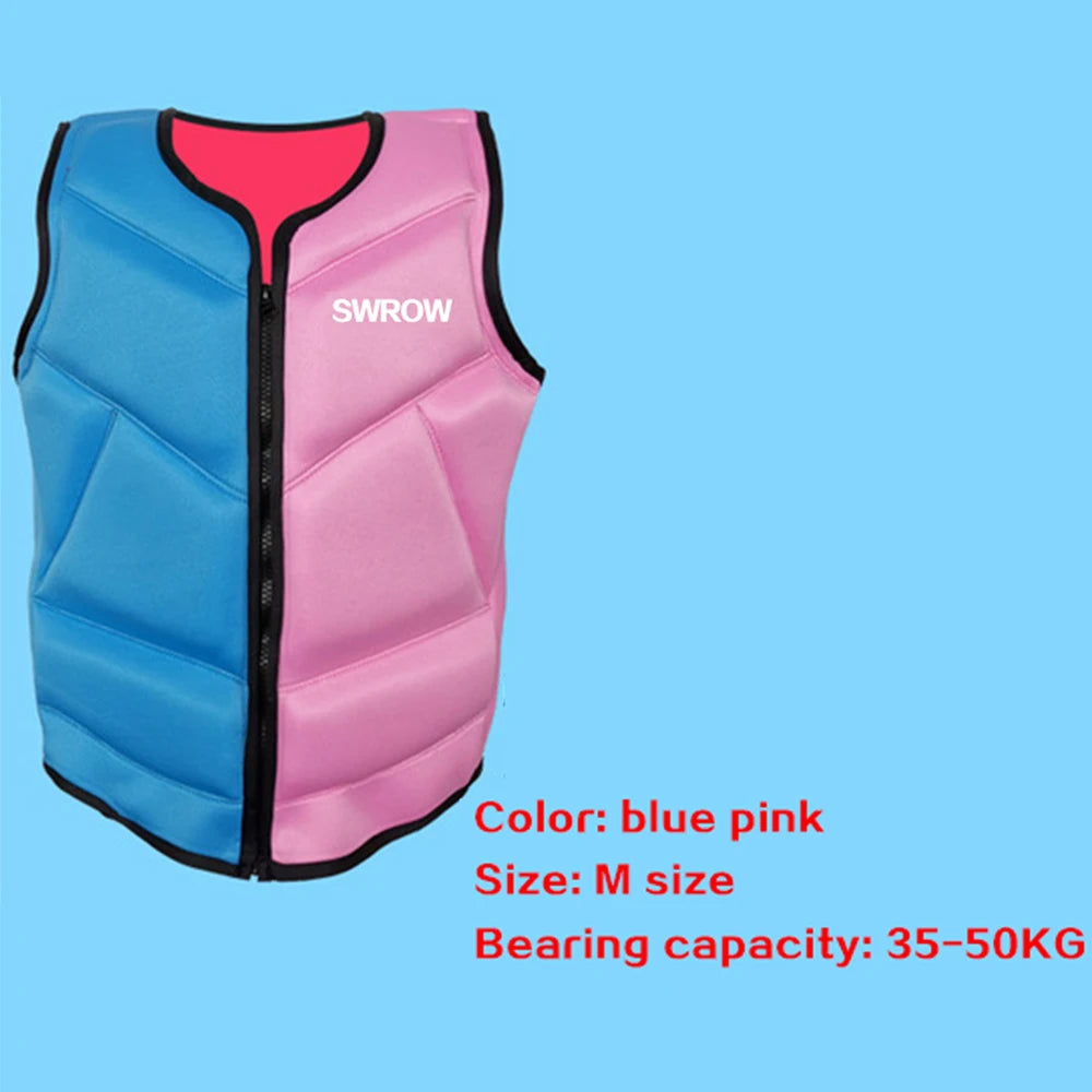 Adult neoprene buoyancy vest portable outdoor swimming fishing kayaking boating safety rescue buoyancy life jacket 2021
