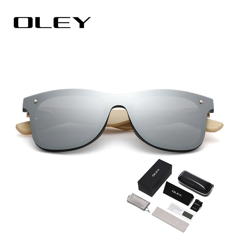 OLEY Natural Bamboo wood Sunglasses Men Polarized Fashion Glasses Original Bamboo Oculos de sol masculino Support custom logo