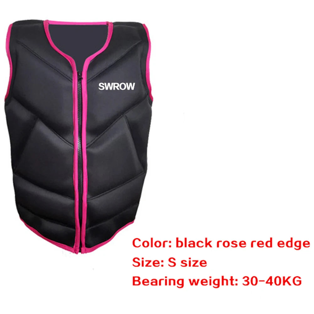 Adult neoprene buoyancy vest portable outdoor swimming fishing kayaking boating safety rescue buoyancy life jacket 2021