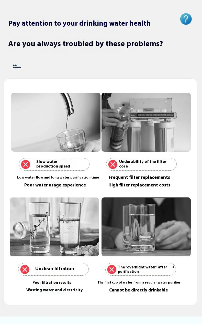 600g Household RO Reverse Osmosis Water Purifier Wall-Mounted Tap Water Filter Kitchen Direct Drinking Descaling Pure Water