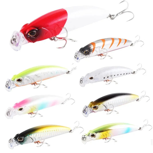 Deep Diving Fishing Lures 10g / 80mm Lifelike Wobblers Crankbait with 8# Hooks Popper