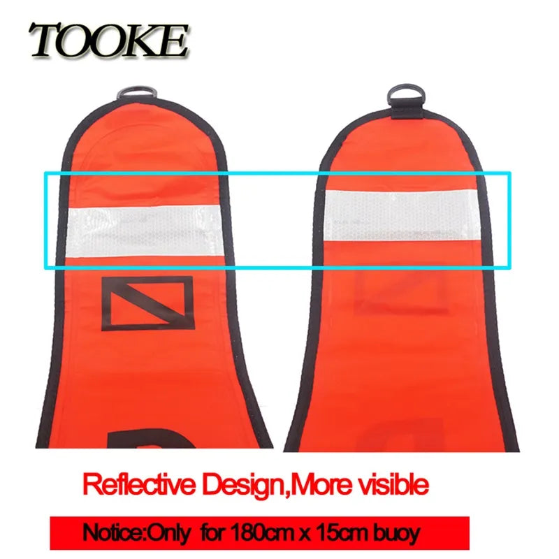 1.2M/1.5M/1.8M Professional High Quality Scuba Diving Inflatable Safety Sausage Signal Tube Surface Buoy (SMB) Diver Below