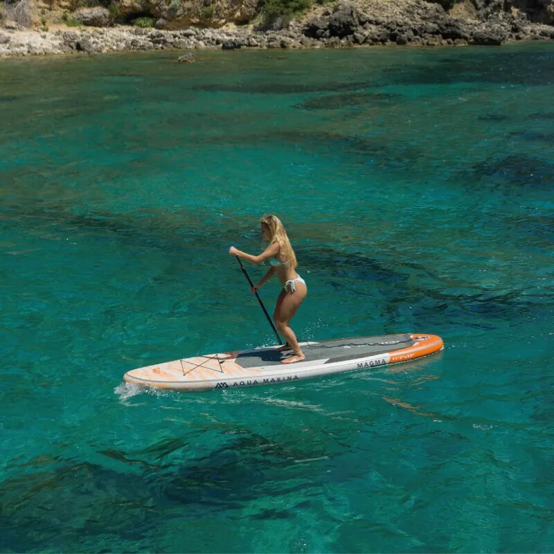 AQUA MARINA inflatable surf board model surf stand up paddle board pedal control sup  bag leash paddle dinghy raft canoe MAGMA