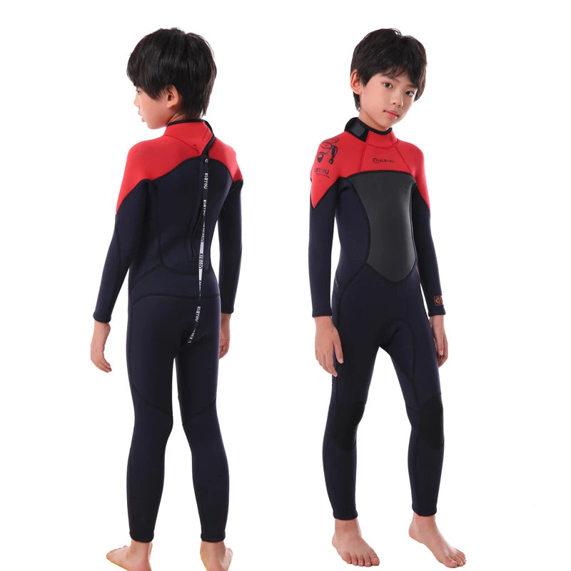 Meninas grosso maiô meninos neoprene surf wetsuit 2.5mm subaquático livre mergulho terno medusa roupa de banho crianças conjunto