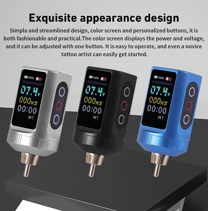 Portable Wireless Tattoo Power Supply with Big Screen Digital Charge Battery-Operated Accessory for Permanent Makeup