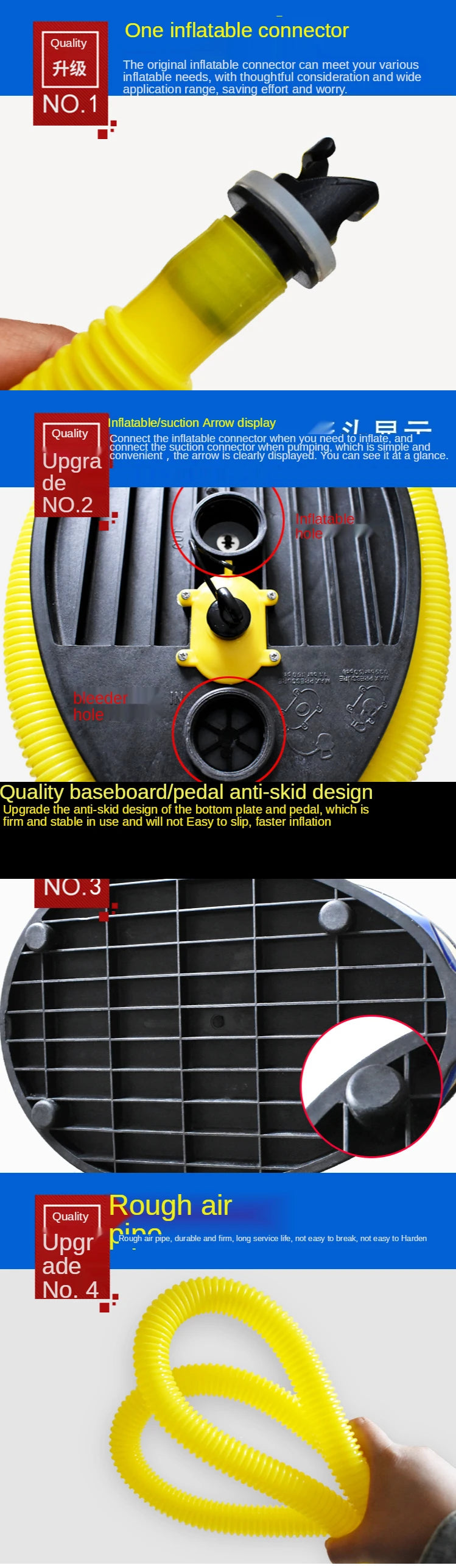 High Pressure 10 Liters Extra Large Multifunctional Kayak Pedal Air Pump Inflatable Boat Inflatable Boat Manual Pump