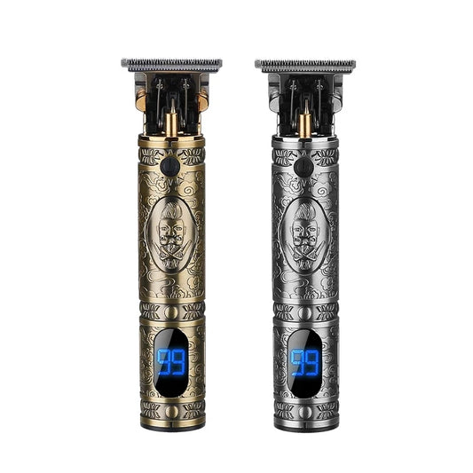 Rechargeable Haircut Barber Hair Clipper Trimmer Electric Beard LCD Display Hair Cutting Machine Men Baldheaded T-blade Trimmer