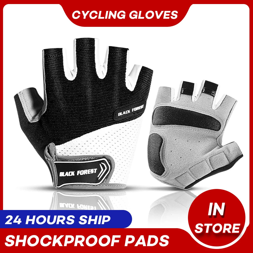 Bicycle Gloves Fitness Half Finger Cycling Glove Female Silicone Gel Anti-Slip Summer Breathable MTB Mittens Lycra M L XL