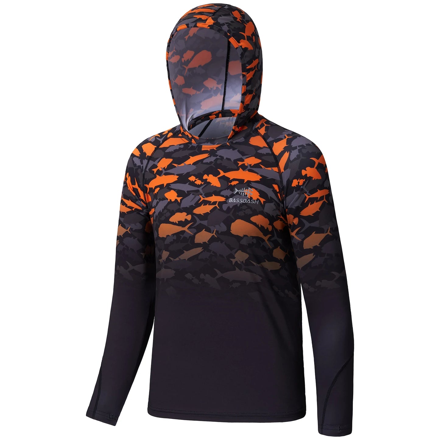 BASSDASH Youth UPF50+ Performance T Shirt with Hood Long Sleeve Fishing Hiking Sun Shirt FS03Y Lightweight Quick Dry Sailing