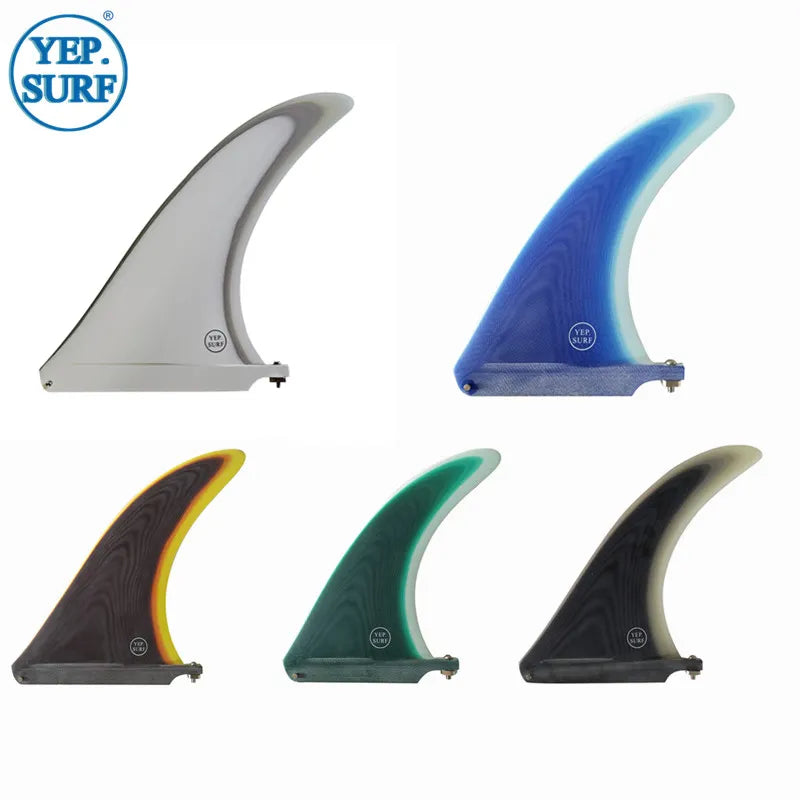 Longboard fin fibra de vidro 7/8/9/10.25/11 polegada única barbatanas de surf 1pc para sup central surf fin multicolorido prancha fin quillas