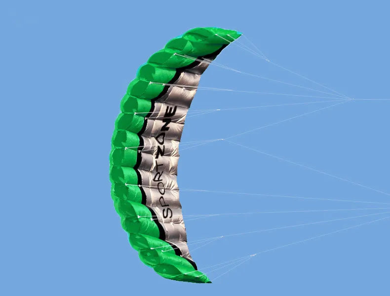 New  High Quality  2.5m Green Dual Line Parafoil Kite  WithFlying ToolsPower Braid Sailing Kitesurf Rainbow Sports Beach