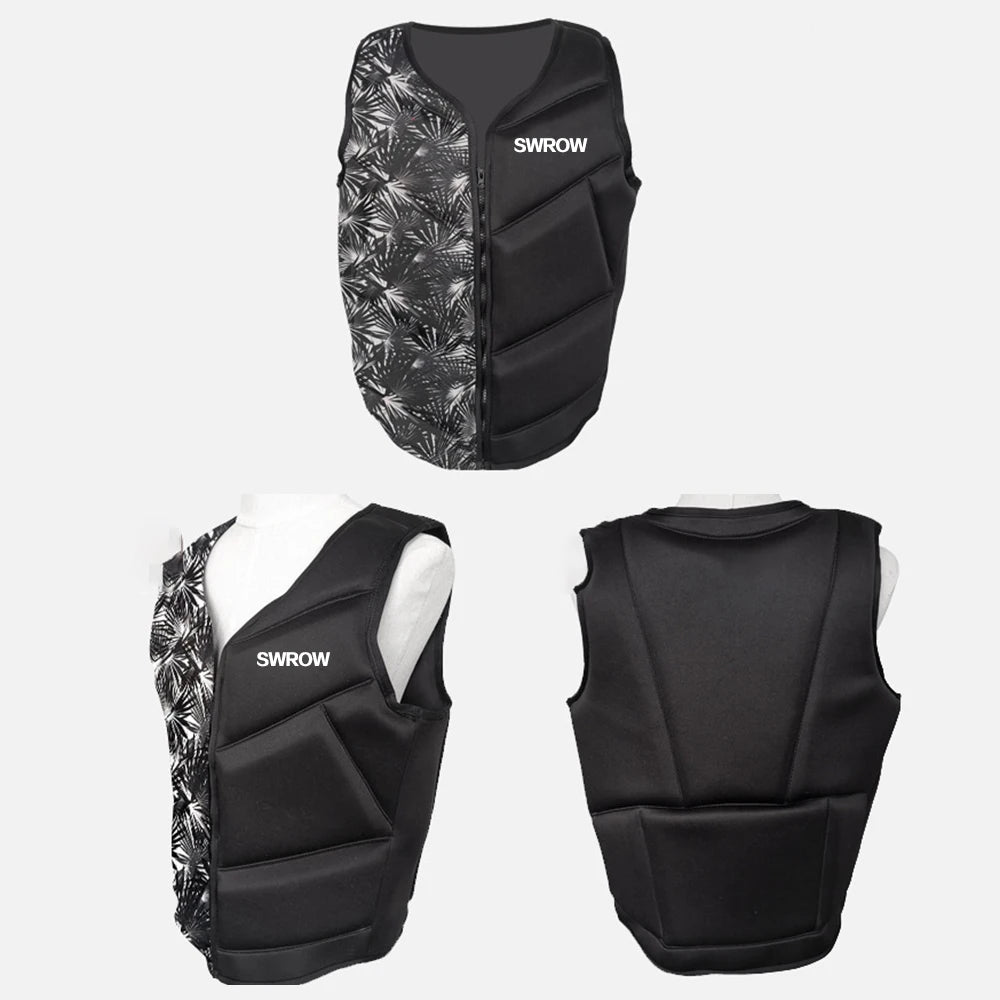Adult neoprene buoyancy vest portable outdoor swimming fishing kayaking boating safety rescue buoyancy life jacket 2021