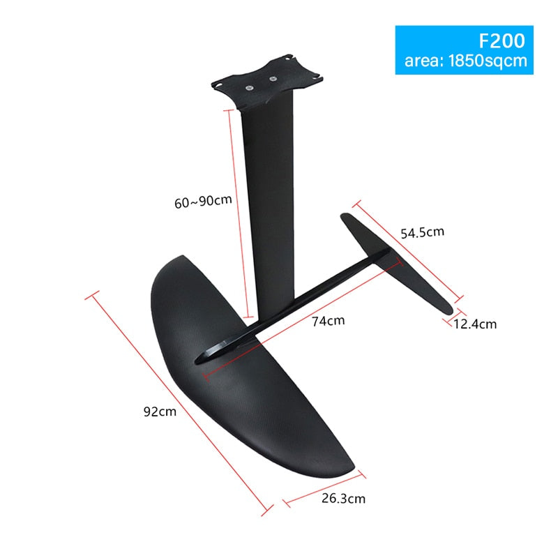 F200 1850cm2 Carbon Hydrofoil Surfing Set Wingfoil SUP Standup Paddleboarding Wing Foil Wingsurf Kitesurf Windsurf Wingboard