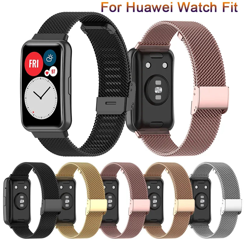 Magnetic band For Huawei Watch fit strap Accessories belt Loop stainless steel metal bracelet correa Huawei Watch fit new band