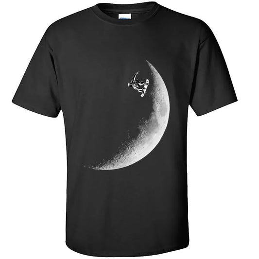 Windsurf Skateboarder Elon Musk Tshirt Moon Mars CCCP Russia Normal T Shirt O-Neck Loose Casual Father Tee Shirt Customized Man