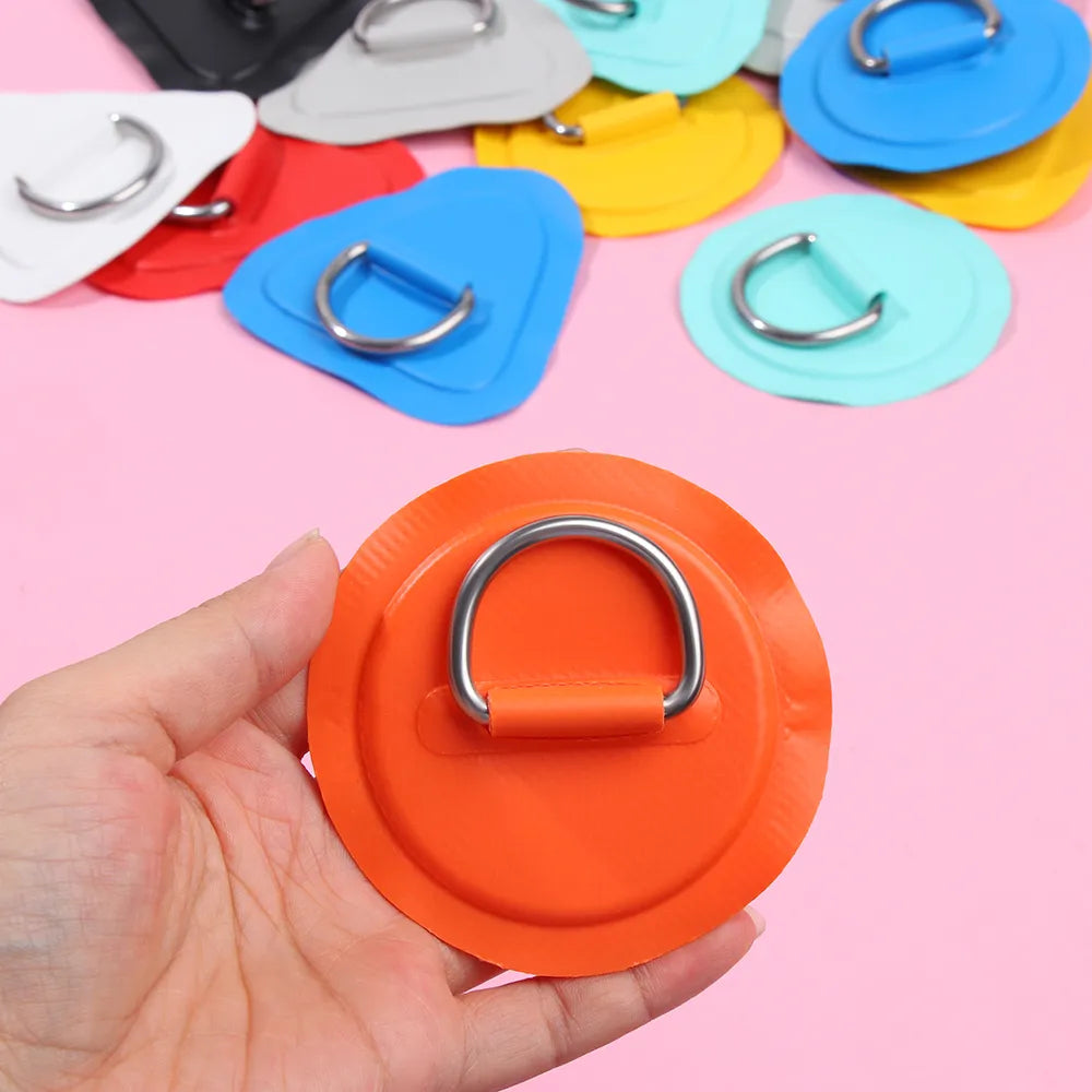 1PC Surfboard Dinghy Boat PVC Patch With Stainless Steel D Ring Pad/Patch Inflatable Boat Patch Deck Rigging Sup Bungee Rope Kit