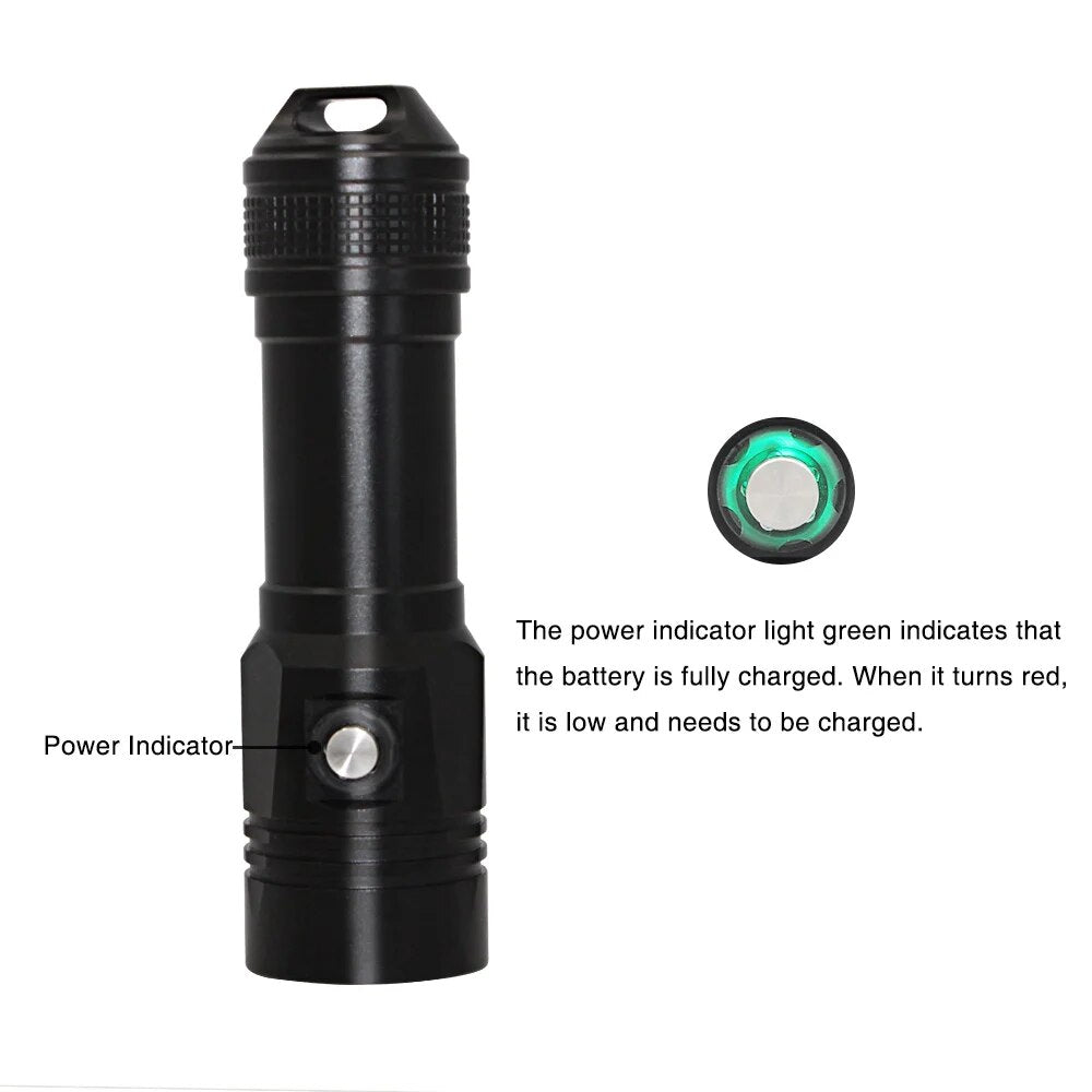 Uranusfire Video Diving Fill Light underwater Lamp XM-L2 XPE led 3 modes White Red Photography Tactical dive torch Flashlight