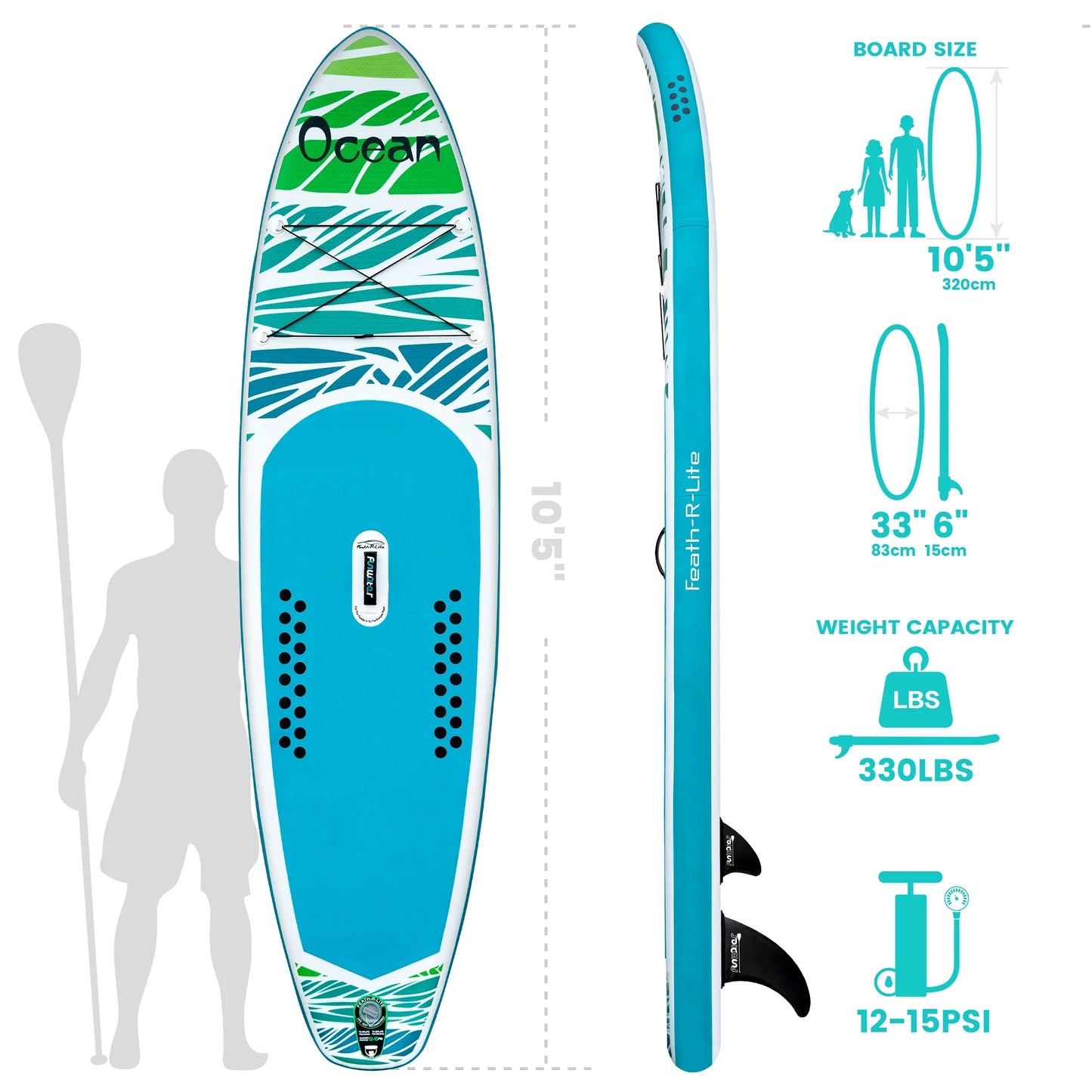 FUNWATER Dropshipping OEM Surf Board Inflatable Paddleboard Watersports Stand up Paddle Board Padel Board