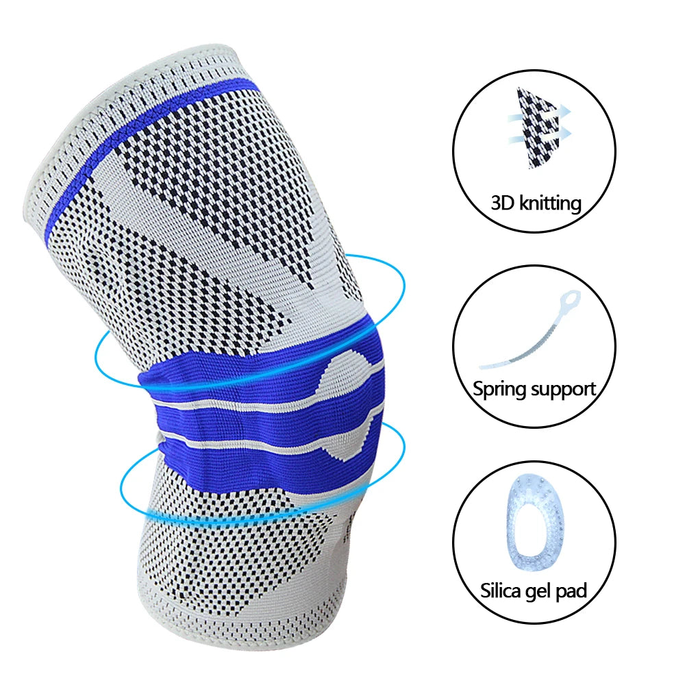 Knee Brace Silicone Sleeve Knee Pads Arthritis Knee Protector For Joints Support Meniscus Compression Protection Sport