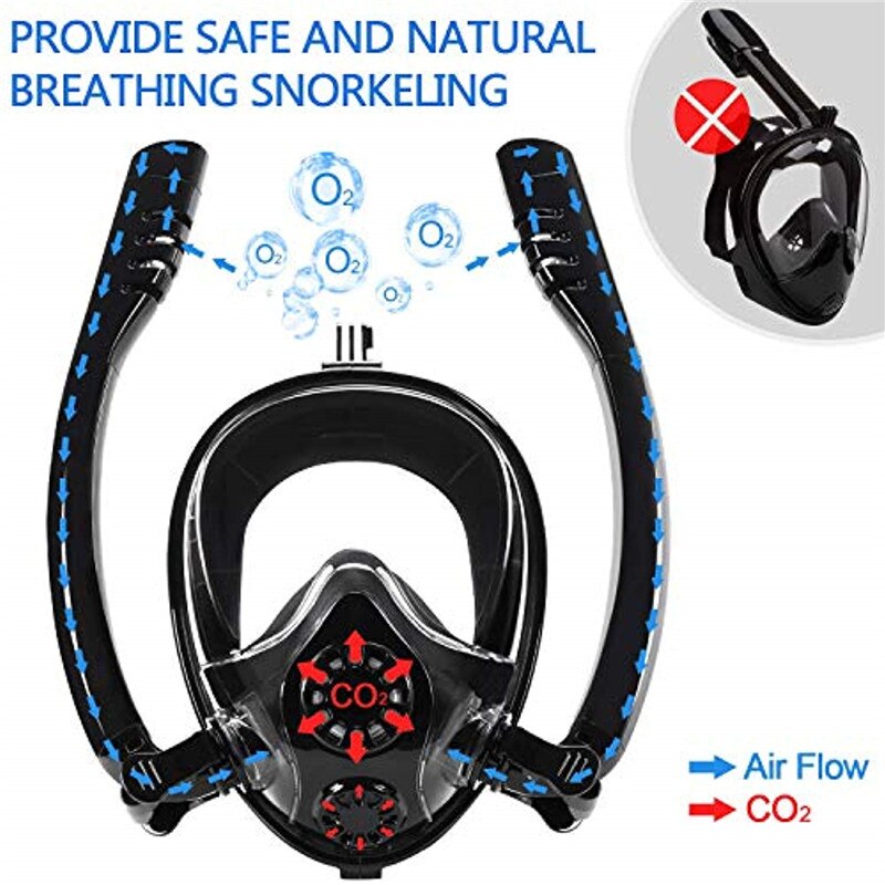2022 New Double Breath Tube Swimming Mask Full Face Snorkel Mask Anti-Fog Anti-Leak Adults kids Diving Mask Diving Equipment
